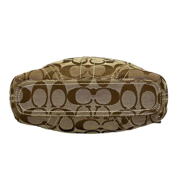 COACH Light Brown Brown Jacquard Leather Shoulder Bag - Picture 5 of 10